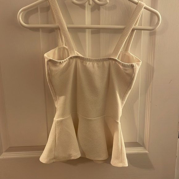 White Peplum Tank Top Small - Picture 5 of 5